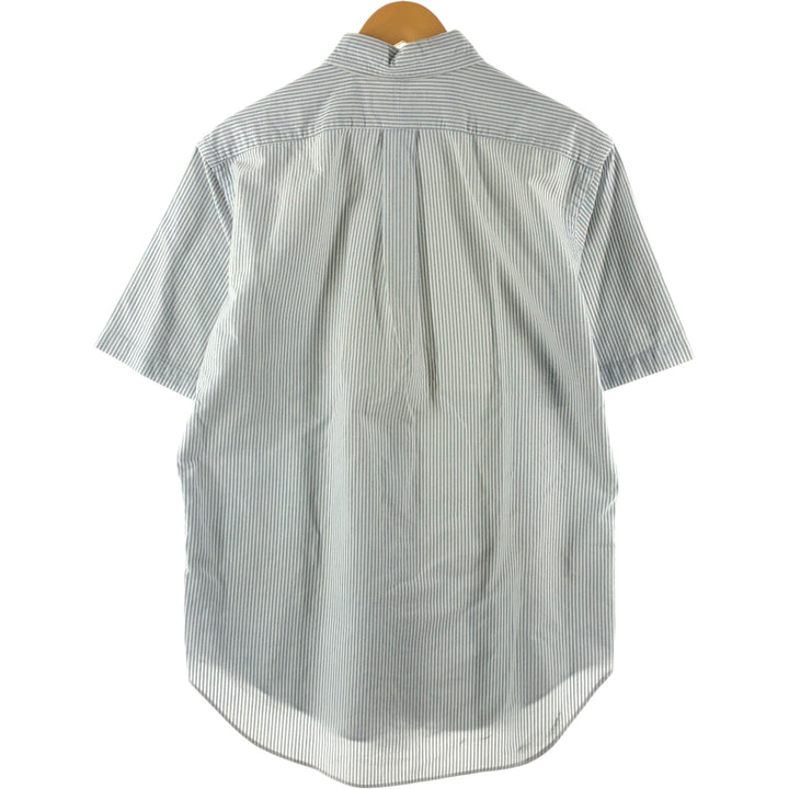 Ralph Lauren Classic Fit short sleeve button down striped shirt, men's size M cotton Blue type light blue Vintage Second Hand