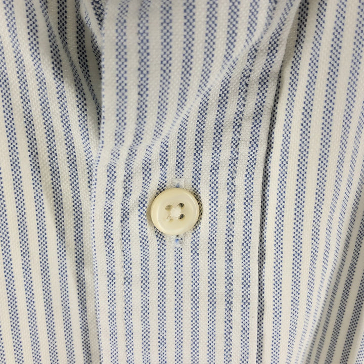 Ralph Lauren Classic Fit short sleeve button down striped shirt, men's size M cotton Blue type light blue Vintage Second Hand
