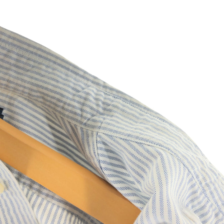 Ralph Lauren Classic Fit short sleeve button down striped shirt, men's size M cotton Blue type light blue Vintage Second Hand