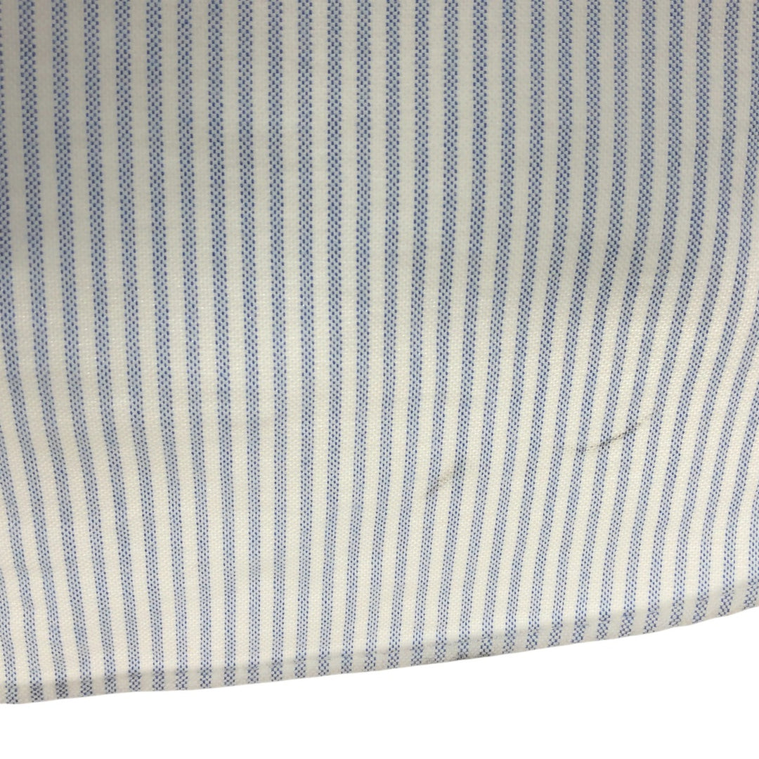 Ralph Lauren Classic Fit short sleeve button down striped shirt, men's size M cotton Blue type light blue Vintage Second Hand