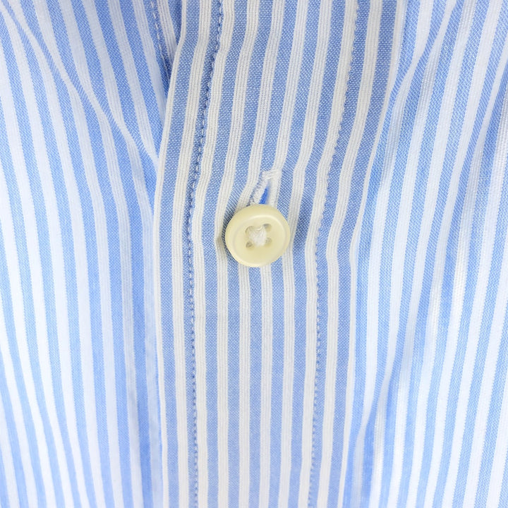 Ralph Lauren CUSTOM FIT short sleeve button down striped shirt men's XL size cotton Blue type light blue Vintage Second Hand