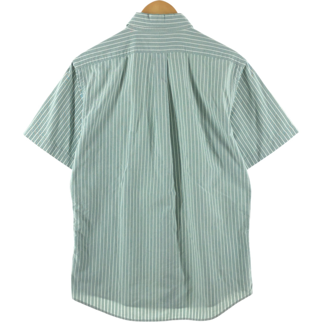 Ralph Lauren CUSTOM FIT short sleeve button down striped shirt men's size L cotton Mint green Vintage Second Hand