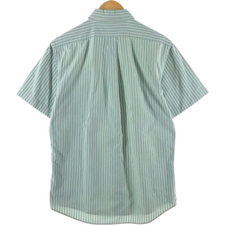 Ralph Lauren CUSTOM FIT short sleeve button down striped shirt men's size L cotton Mint green Vintage Second Hand