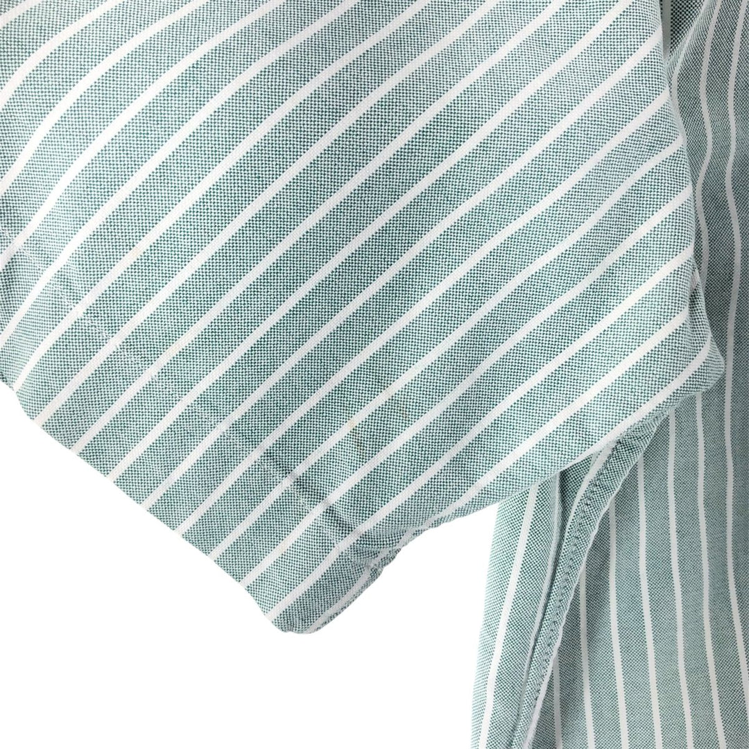 Ralph Lauren CUSTOM FIT short sleeve button down striped shirt men's size L cotton Mint green Vintage Second Hand