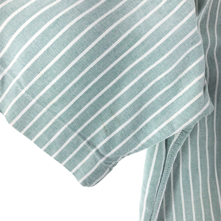Ralph Lauren CUSTOM FIT short sleeve button down striped shirt men's size L cotton Mint green Vintage Second Hand