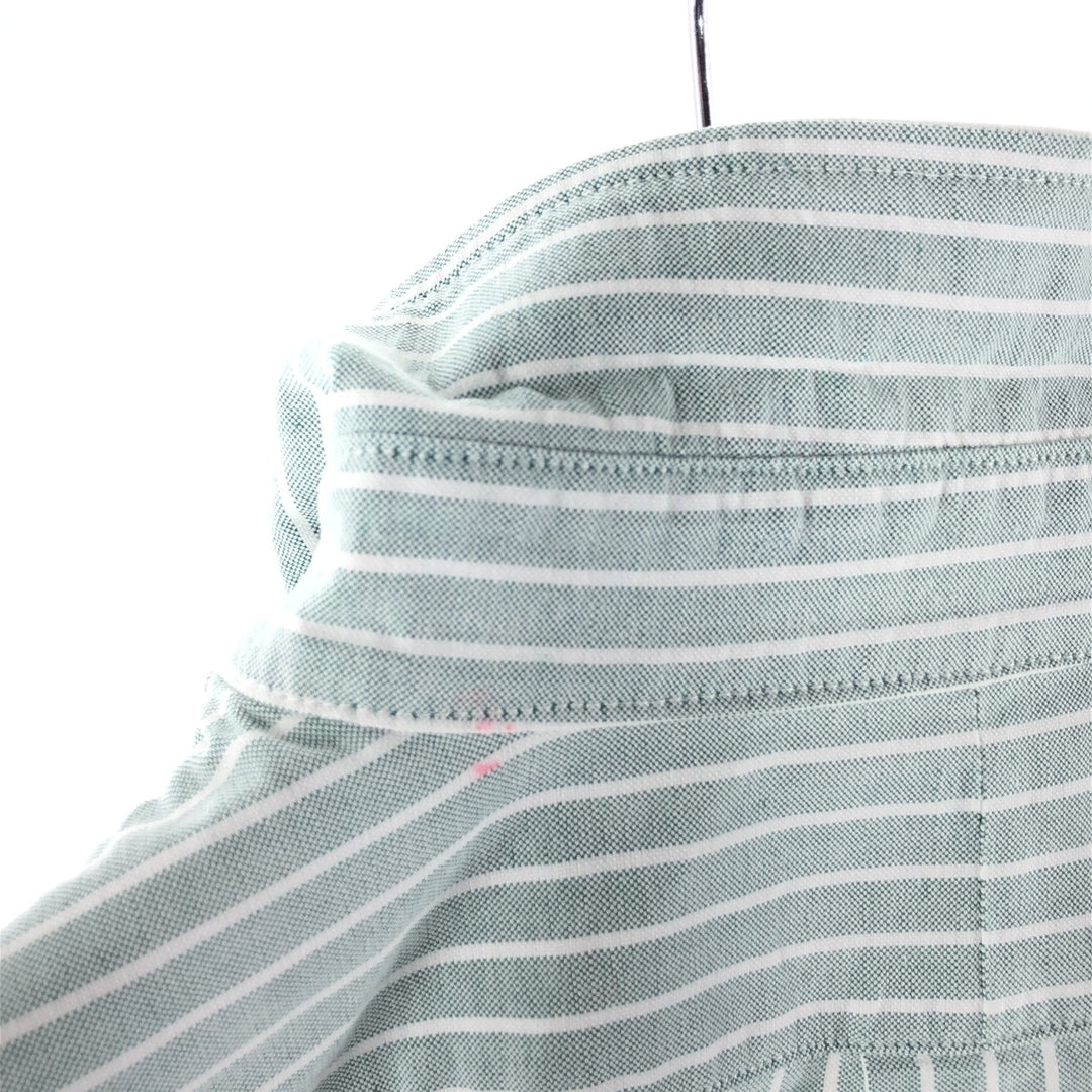 Ralph Lauren CUSTOM FIT short sleeve button down striped shirt men's size L cotton Mint green Vintage Second Hand