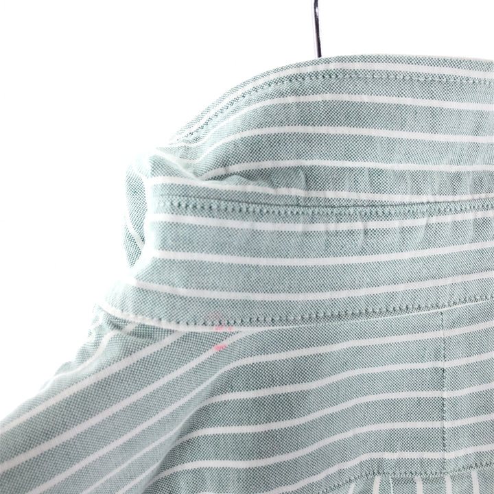 Ralph Lauren CUSTOM FIT short sleeve button down striped shirt men's size L cotton Mint green Vintage Second Hand