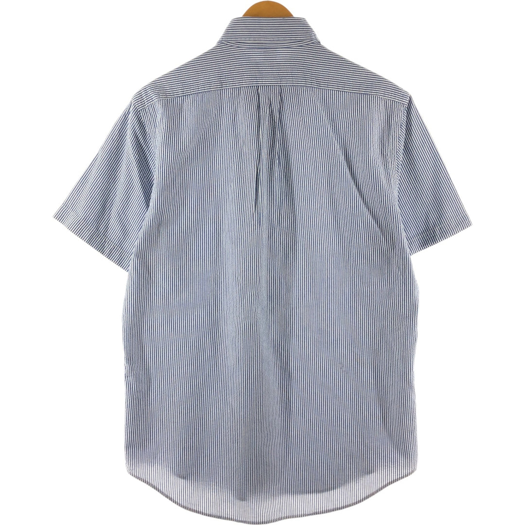 Ralph Lauren Seersucker Short Sleeve Button-Down Striped Shirt Men's M Button-Down cotton blue type Vintage Second Hand