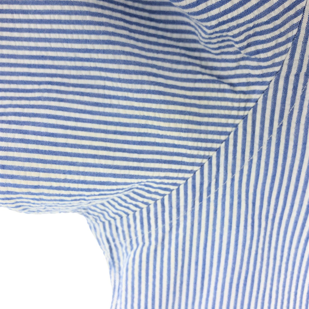 Ralph Lauren Seersucker Short Sleeve Button-Down Striped Shirt Men's M Button-Down cotton blue type Vintage Second Hand