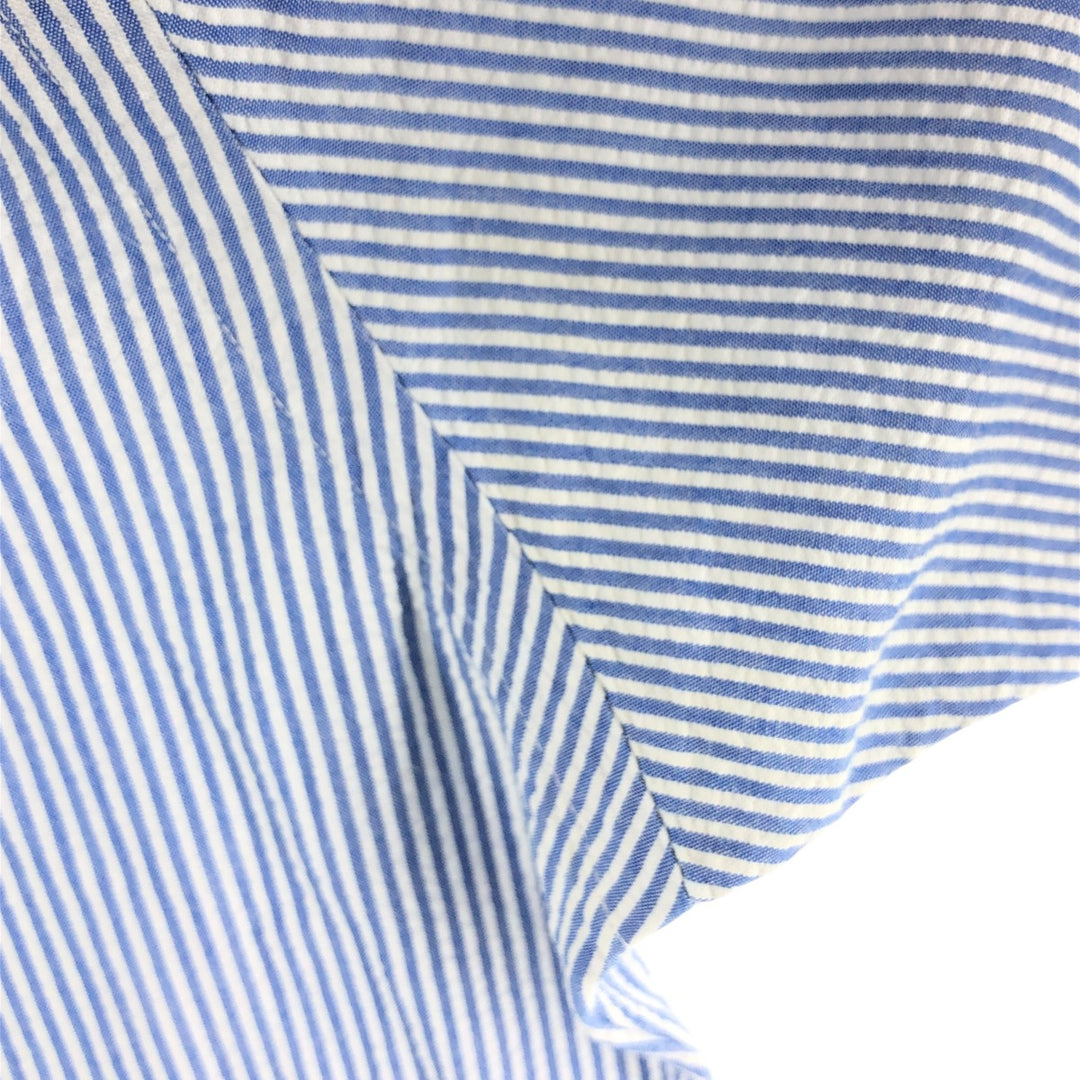 Ralph Lauren Seersucker Short Sleeve Button-Down Striped Shirt Men's M Button-Down cotton blue type Vintage Second Hand