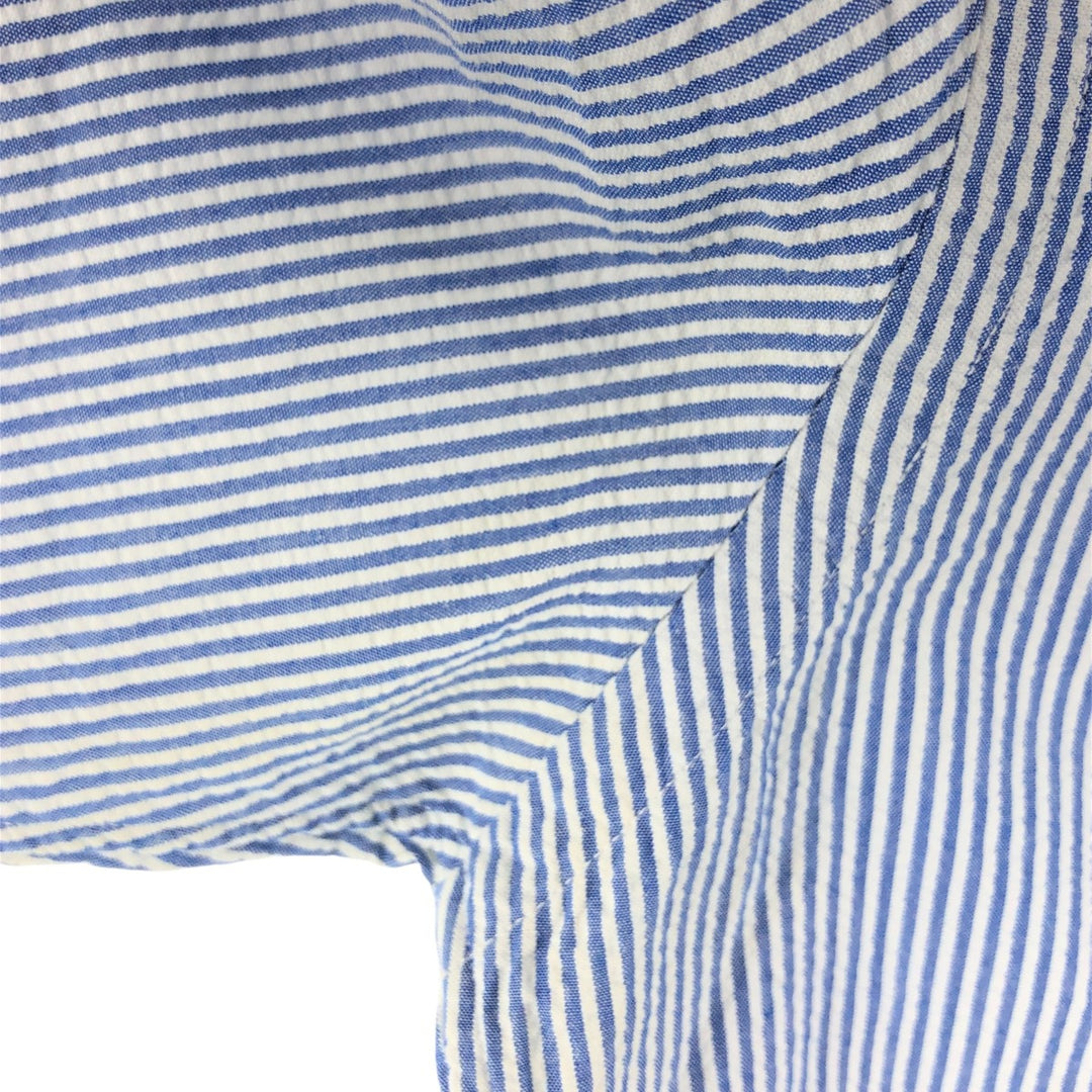 Ralph Lauren Seersucker Short Sleeve Button-Down Striped Shirt Men's M Button-Down cotton blue type Vintage Second Hand