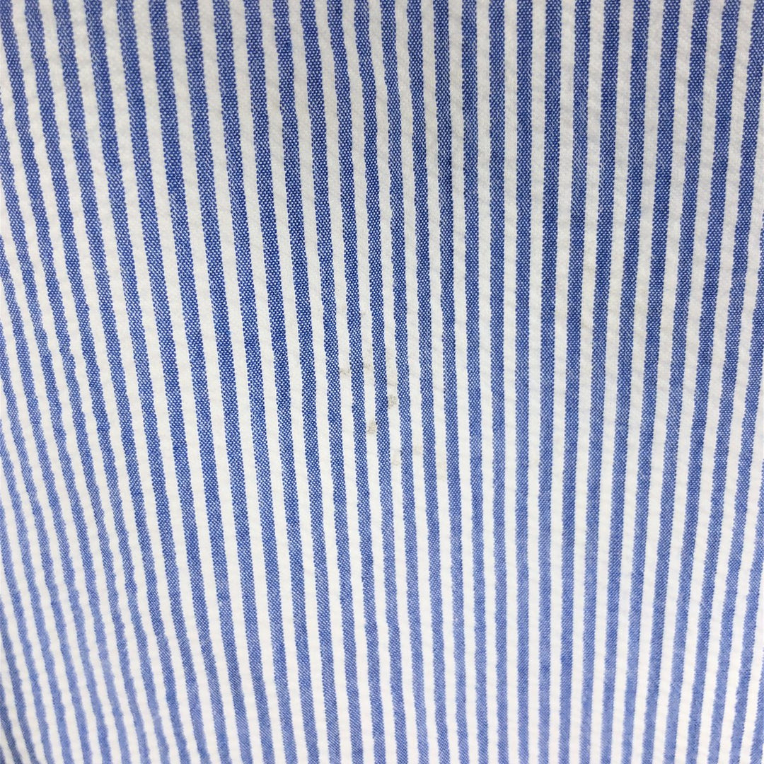 Ralph Lauren Seersucker Short Sleeve Button-Down Striped Shirt Men's M Button-Down cotton blue type Vintage Second Hand
