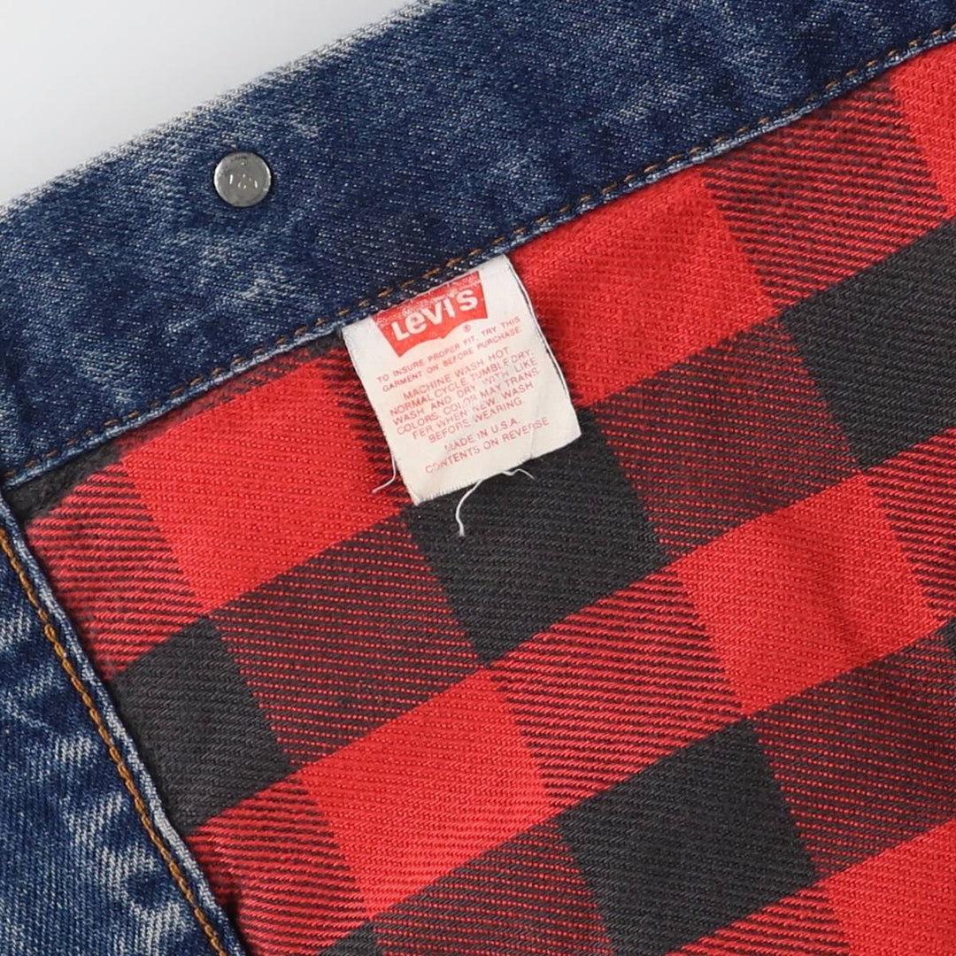 90'S Levi's 70417-0814 denim jacket, denim jacket, made in USA, men's size L, vintage cotton blue type Vintage Second Hand