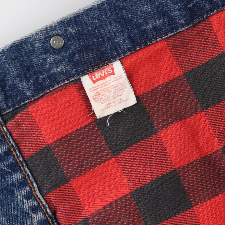 90'S Levi's 70417-0814 denim jacket, denim jacket, made in USA, men's size L, vintage cotton blue type Vintage Second Hand