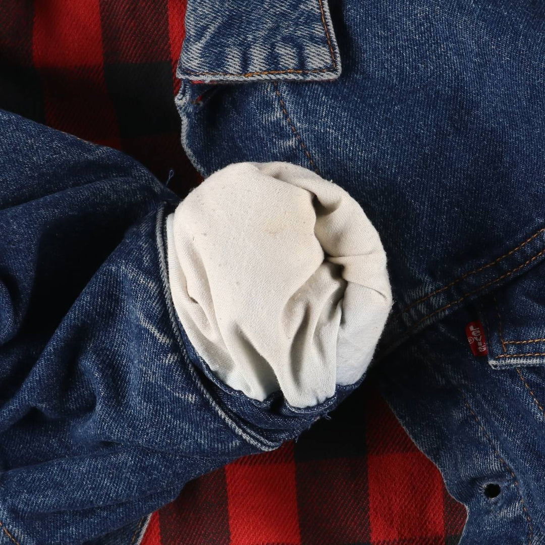 90'S Levi's 70417-0814 denim jacket, denim jacket, made in USA, men's size L, vintage cotton blue type Vintage Second Hand