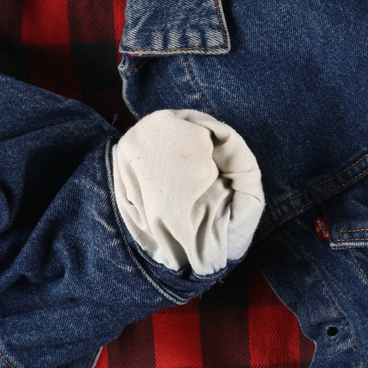 90'S Levi's 70417-0814 denim jacket, denim jacket, made in USA, men's size L, vintage cotton blue type Vintage Second Hand