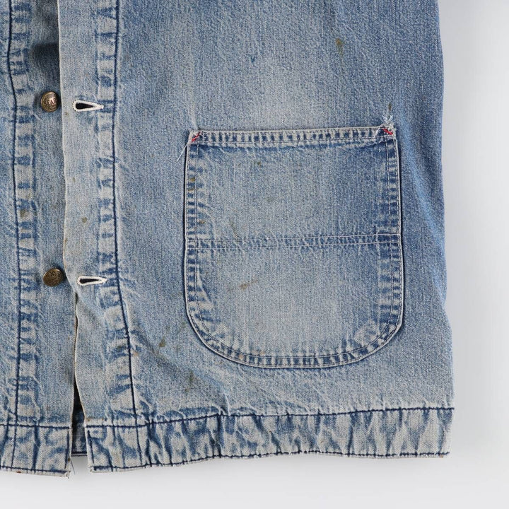 70'S Sears WORK LEISURE denim coveralls, men's XL size, vintage unknown blue type Vintage Second Hand