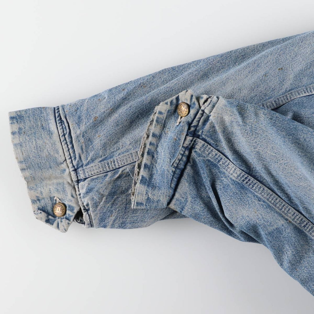 70'S Sears WORK LEISURE denim coveralls, men's XL size, vintage unknown blue type Vintage Second Hand