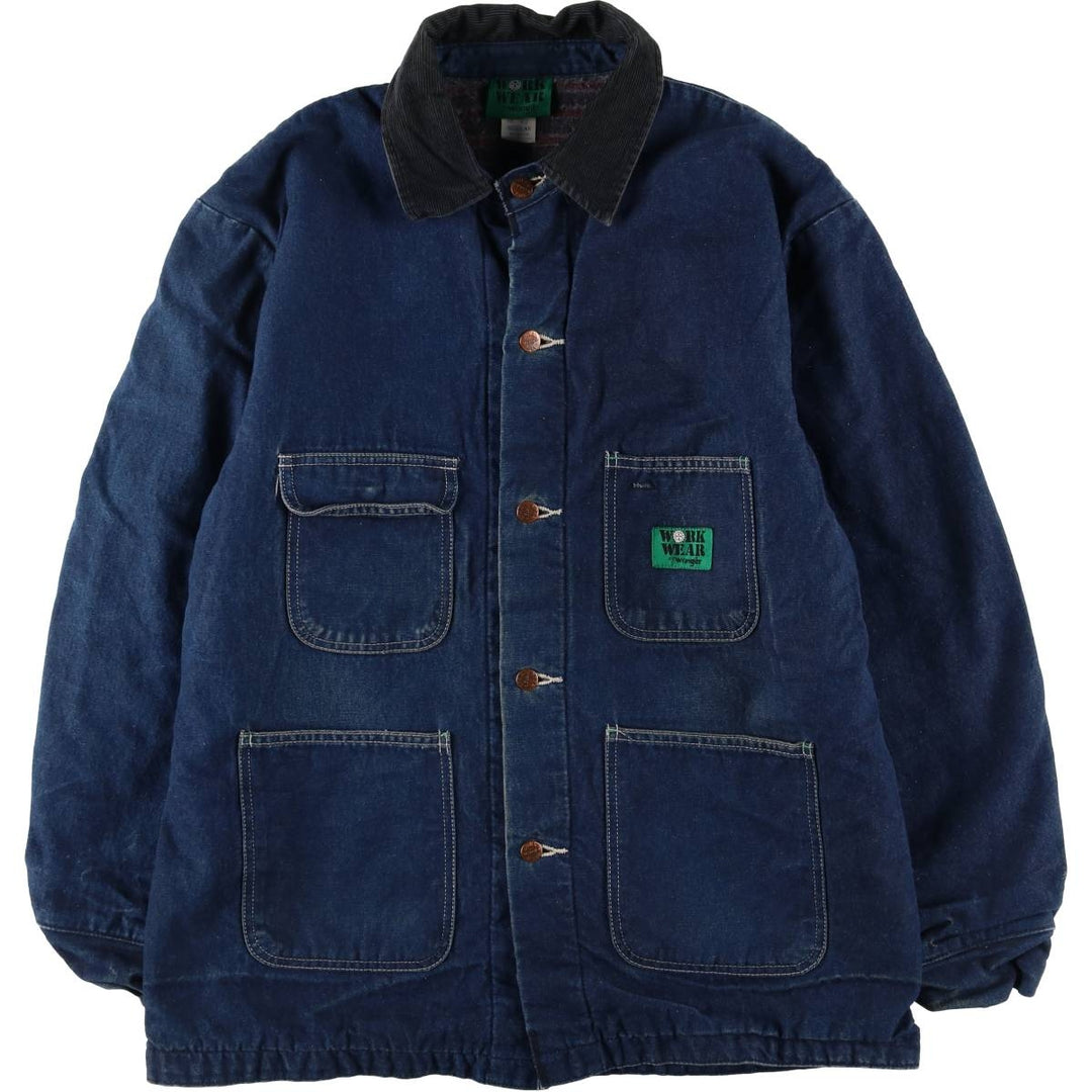 90'S Wrangler WORK WEAR Bat Dye Denim Coveralls Men's XL Vintage unclear blue type Vintage Second Hand