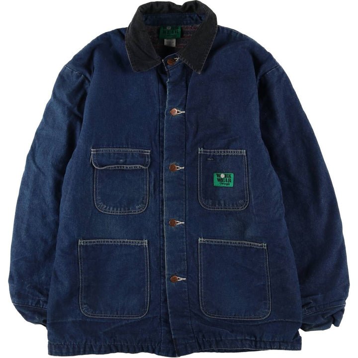 90'S Wrangler WORK WEAR Bat Dye Denim Coveralls Men's XL Vintage unclear blue type Vintage Second Hand