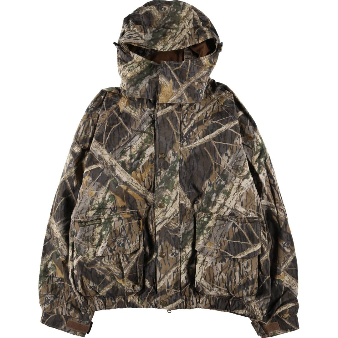 90s~00'S Columbia Camouflage Pattern Real Tree Camo Mountain Parka Shell Jacket Men's XXL Nylon Khaki type Vintage Second Hand