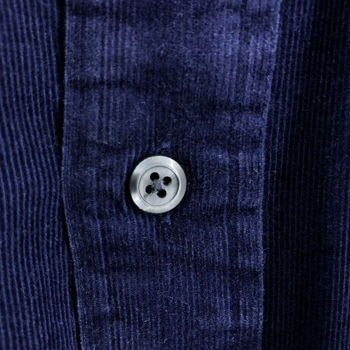 90'S NAUTICA Long Sleeve Button Down Corduroy Shirt Men's XL Vintage cotton navy blue type Vintage Second Hand