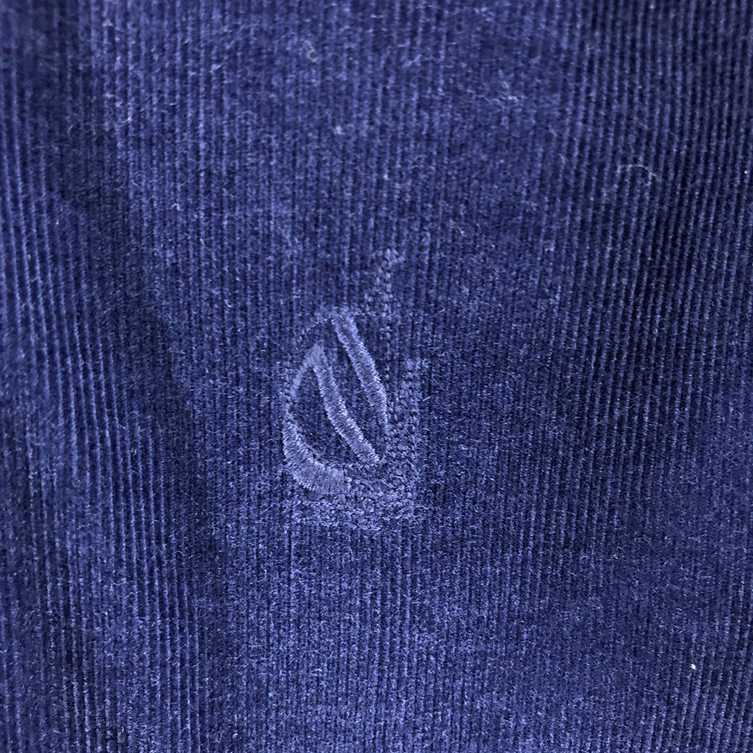 90'S NAUTICA Long Sleeve Button Down Corduroy Shirt Men's XL Vintage cotton navy blue type Vintage Second Hand