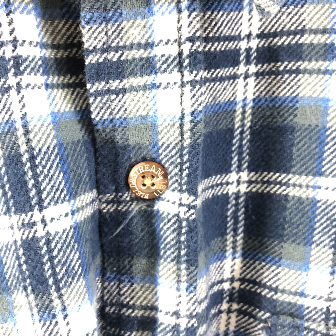 Field & Stream Long Sleeve Flannel Check Shirt, Men's XL cotton Blue type light blue Vintage Second Hand