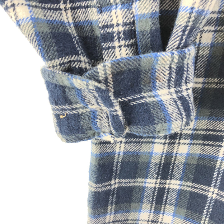 Field & Stream Long Sleeve Flannel Check Shirt, Men's XL cotton Blue type light blue Vintage Second Hand