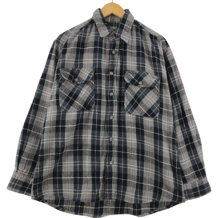 stillwater supply co. long sleeve heavy flannel check shirt men's size L cotton gray type Vintage Second Hand
