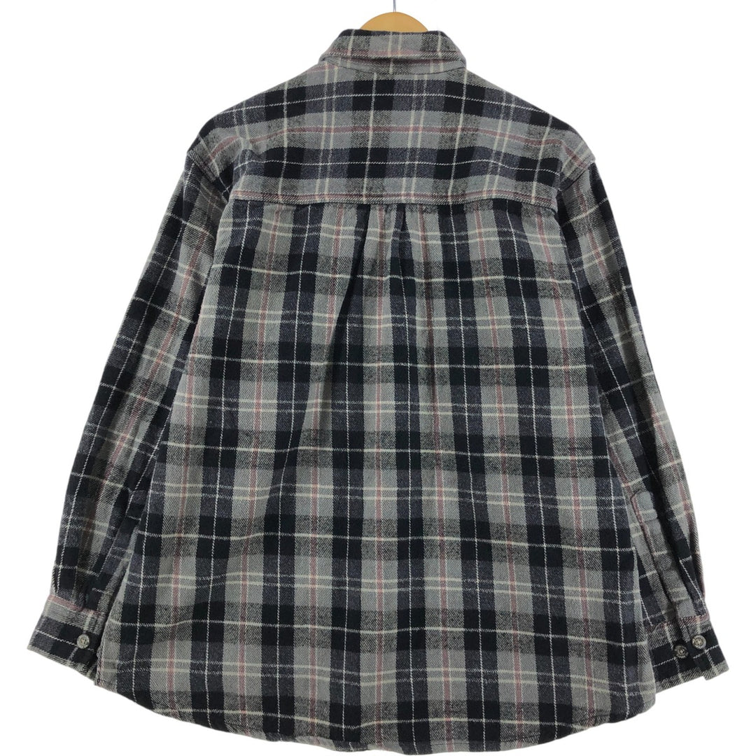 stillwater supply co. long sleeve heavy flannel check shirt men's size L cotton gray type Vintage Second Hand