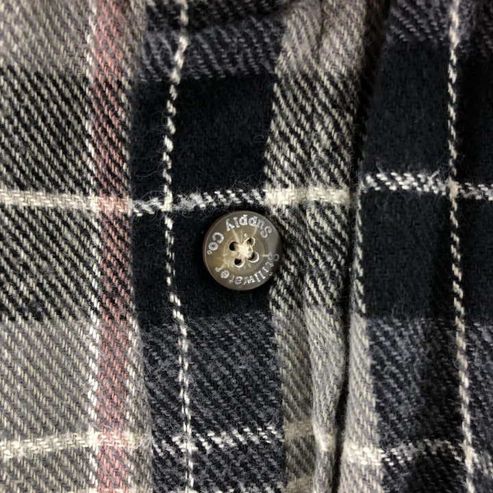 stillwater supply co. long sleeve heavy flannel check shirt men's size L cotton gray type Vintage Second Hand