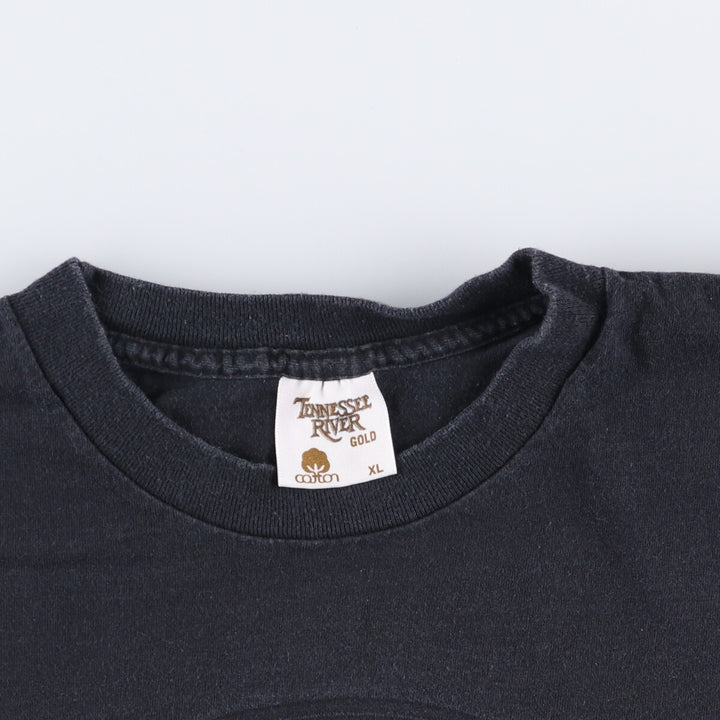 Vintage 90'S TENNESSEE RIVER Armadillo Pattern Animal T-shirt Made in USA Men's XL cotton black type Vintage Second Hand