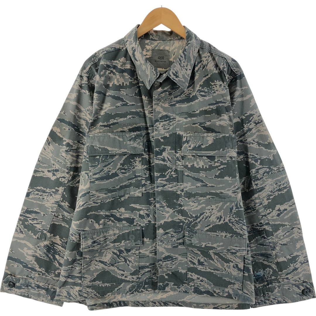 00'S US Military Genuine Camouflage Pattern ABU Digital Tiger Camo BDU Military Jacket Made in USA 46R Men's XL cotton gray type Vintage Second Hand