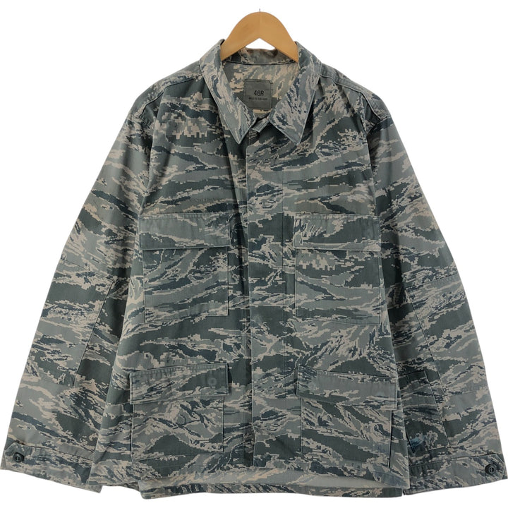 00'S US Military Genuine Camouflage Pattern ABU Digital Tiger Camo BDU Military Jacket Made in USA 46R Men's XL cotton gray type Vintage Second Hand