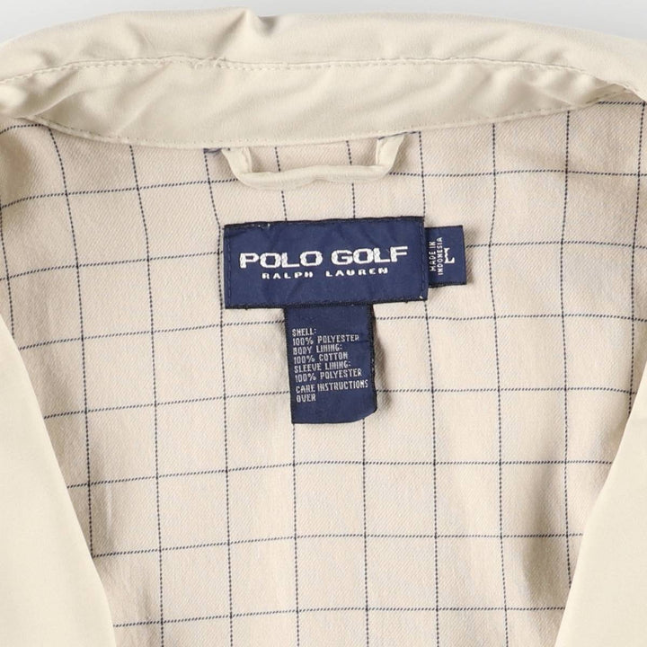 90'S Ralph Lauren POLO GOLF Swing Top Sports Jacket Men's L Size Vintage polyester Beige type Vintage Second Hand