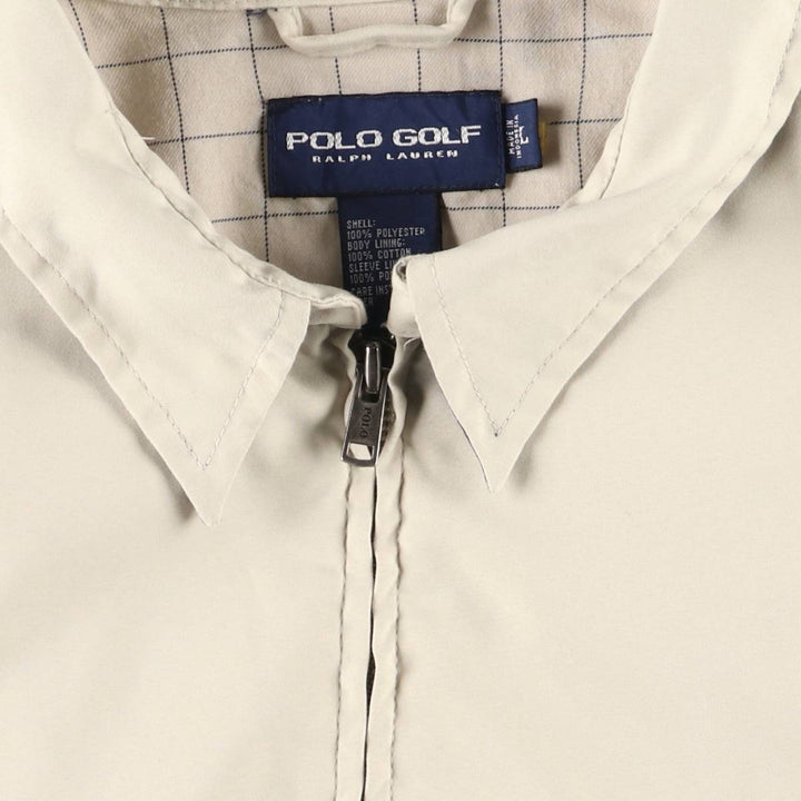 90'S Ralph Lauren POLO GOLF Swing Top Sports Jacket Men's L Size Vintage polyester Beige type Vintage Second Hand