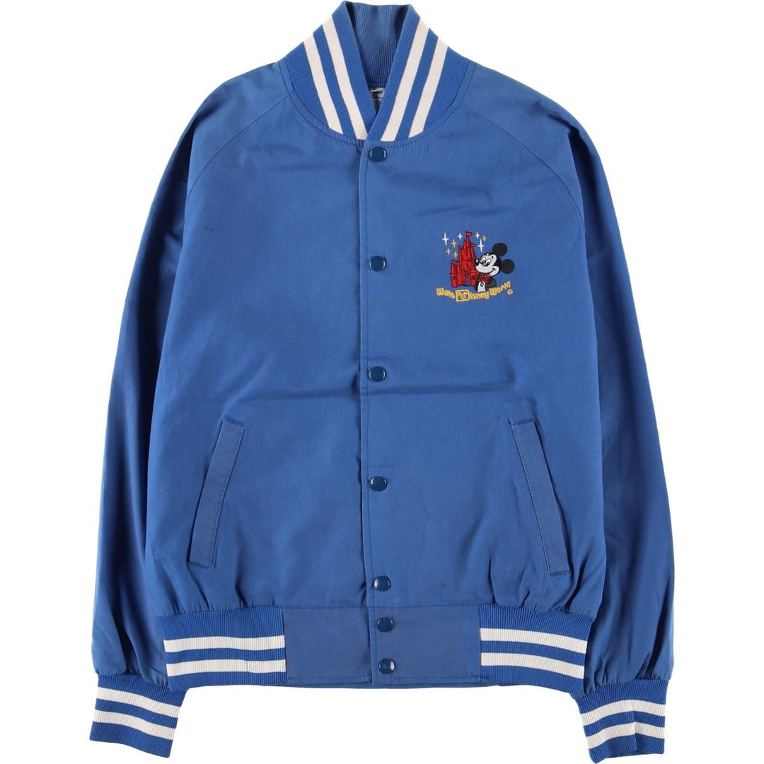80'S Disney Mickey Mouse Varsity Jacket Award Jacket Made in USA Men's S Size Vintage unclear blue type Vintage Second Hand