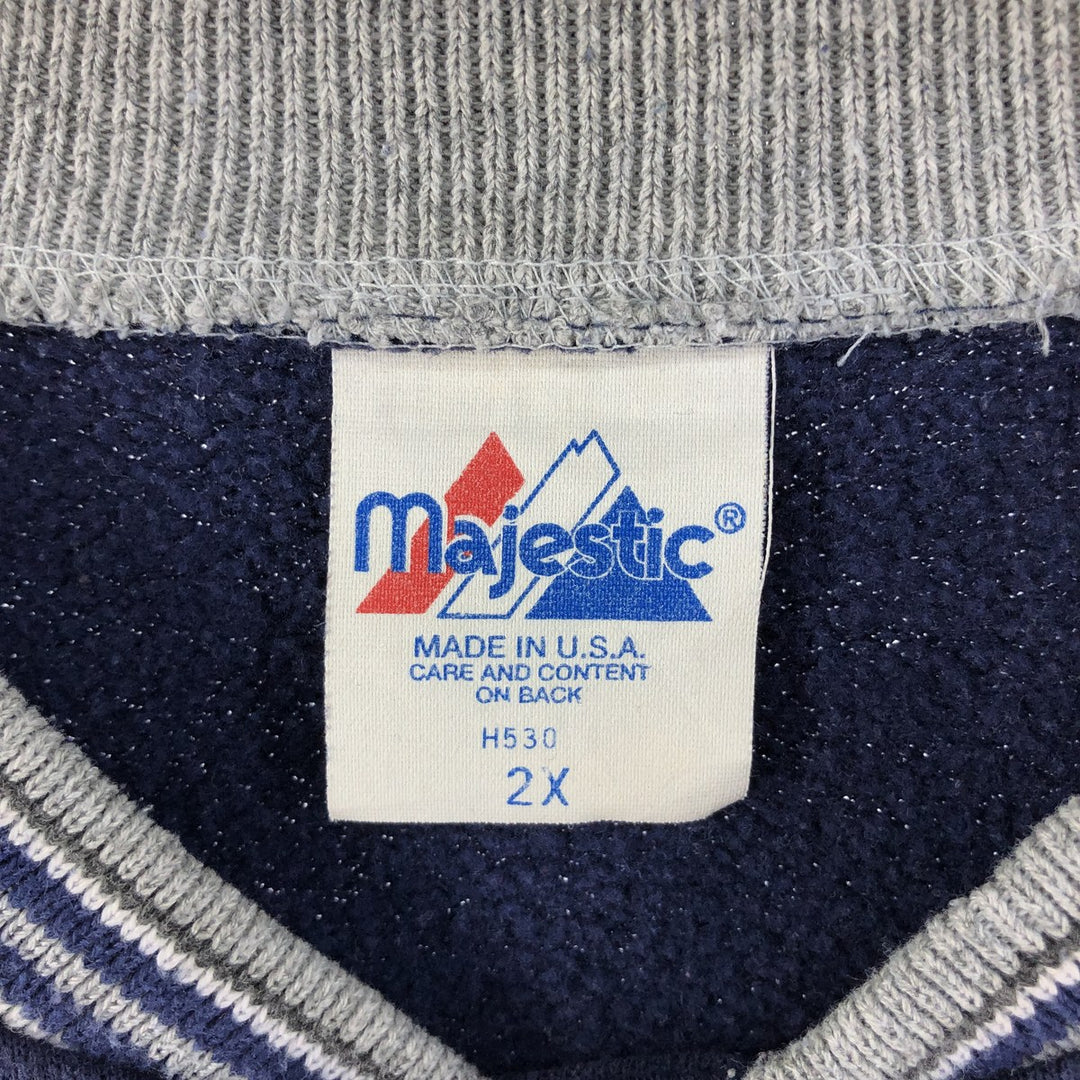 Majestic NFL New York Giants Sweatshirt Varsity Jacket Made in USA Men's XXL cotton navy blue type Vintage Second Hand