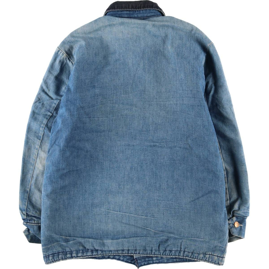 70s~ Vintage denim coveralls, men's size L unknown blue type Vintage Second Hand