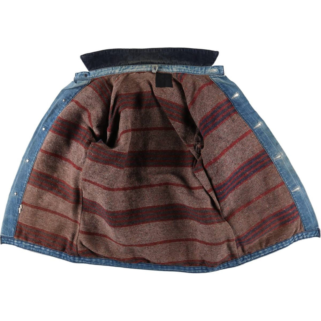 70s~ Vintage denim coveralls, men's size L unknown blue type Vintage Second Hand