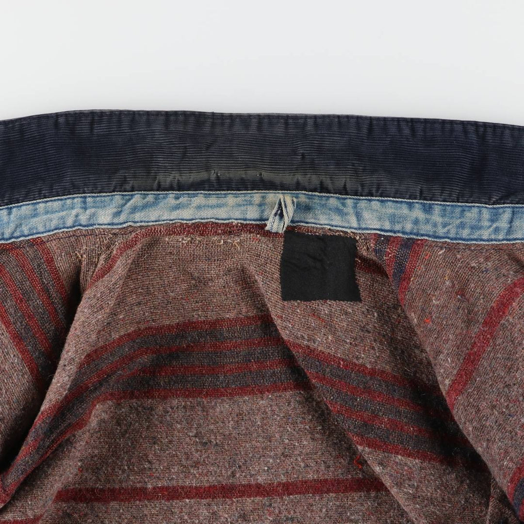 70s~ Vintage denim coveralls, men's size L unknown blue type Vintage Second Hand