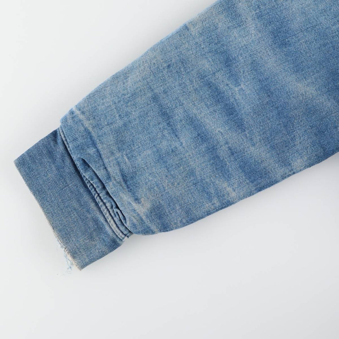 70s~ Vintage denim coveralls, men's size L unknown blue type Vintage Second Hand