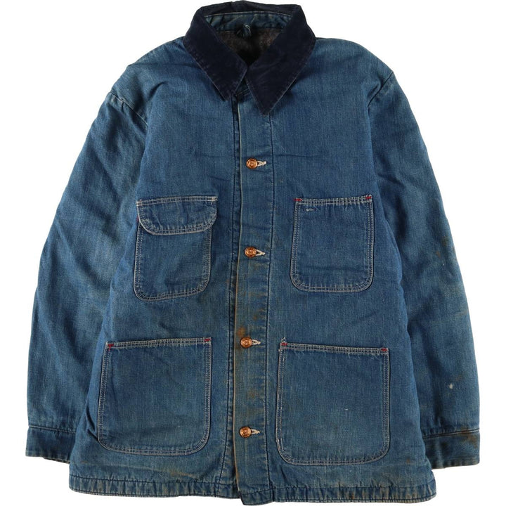 70'S Wrangler Big Ben Denim Coveralls, Men's Size L, Vintage unknown blue type Vintage Second Hand