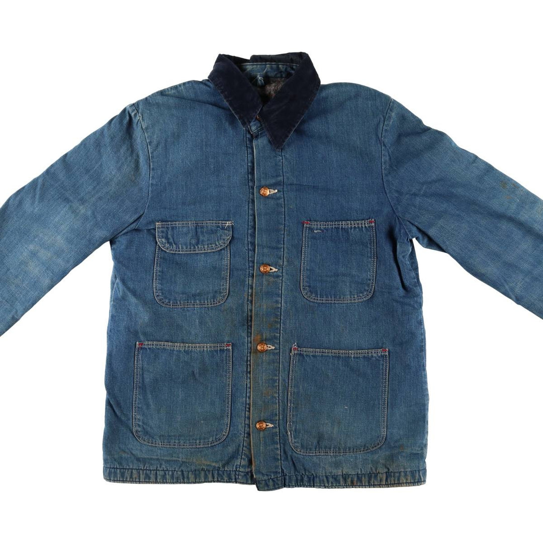 70'S Wrangler Big Ben Denim Coveralls, Men's Size L, Vintage unknown blue type Vintage Second Hand