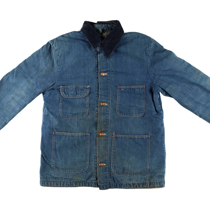 70'S Wrangler Big Ben Denim Coveralls, Men's Size L, Vintage unknown blue type Vintage Second Hand