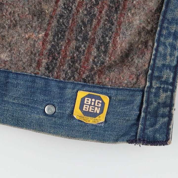 70'S Wrangler Big Ben Denim Coveralls, Men's Size L, Vintage unknown blue type Vintage Second Hand