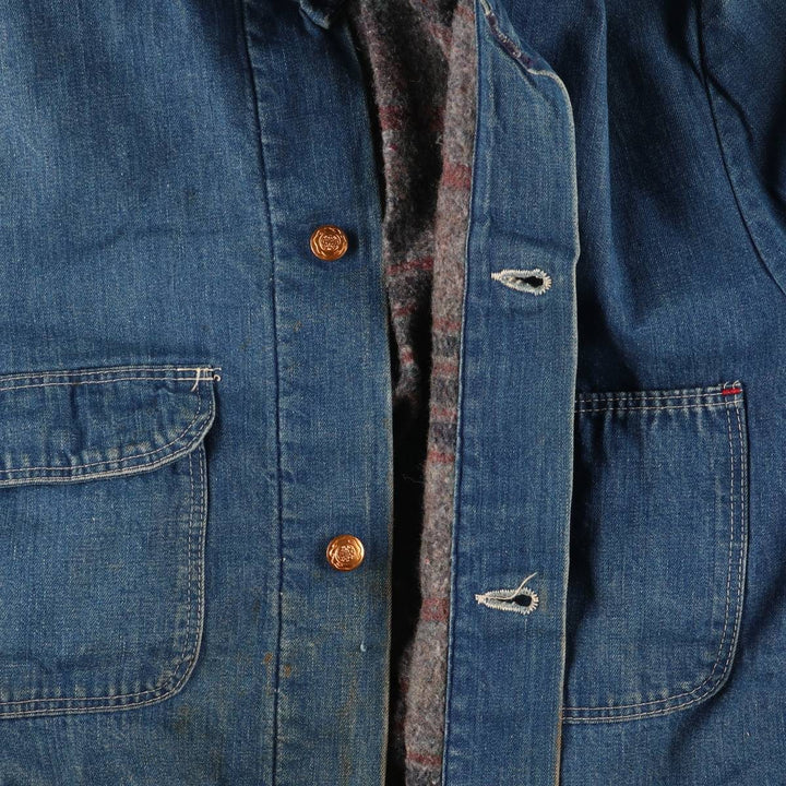 70'S Wrangler Big Ben Denim Coveralls, Men's Size L, Vintage unknown blue type Vintage Second Hand