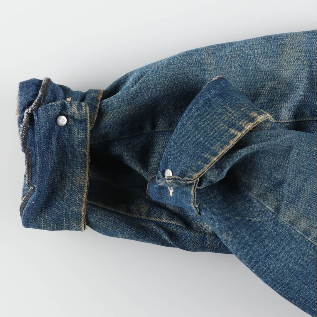 70'S Wrangler Big Ben Denim Coveralls, Men's Size L, Vintage unknown blue type Vintage Second Hand