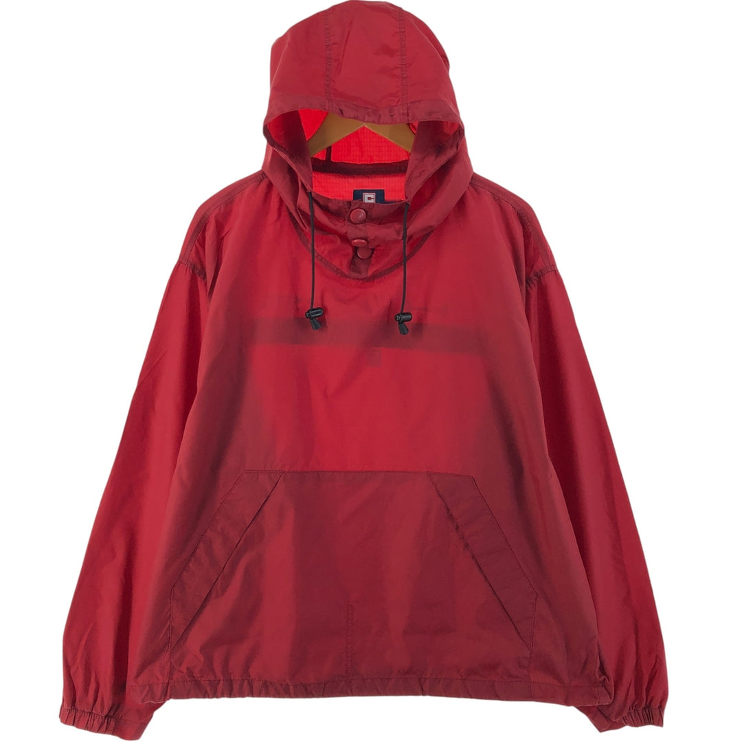 90'S Ralph Lauren CHAPS Ripstop Anorak Parka Men's M Size Vintage Nylon red type Vintage Second Hand